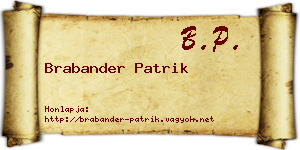 Brabander Patrik névjegykártya