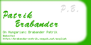 patrik brabander business card